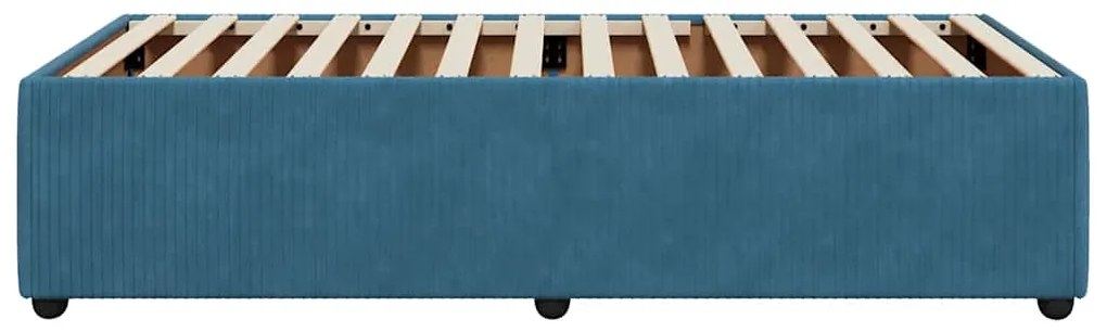 Estrutura de cama 100x200 cm veludo azul