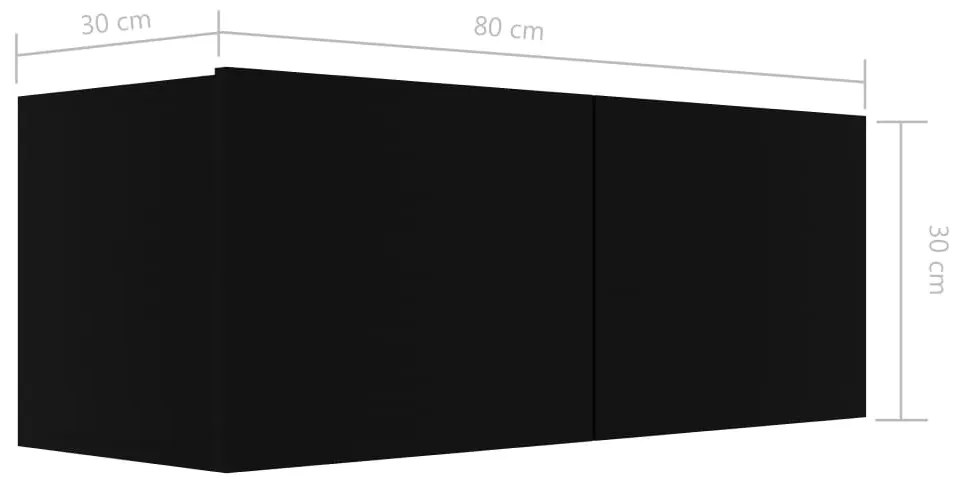 4 pcs conjunto de móveis de TV derivados de madeira preto
