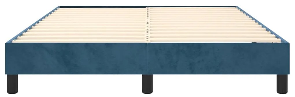 Estrutura de cama sem colchão 140x190 cm veludo azul-escuro