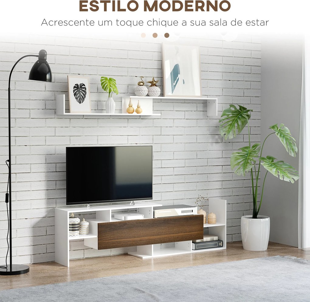 Móvel de TV Moderno Móvel de Sala de Estar para Televisores 153,6x25x4