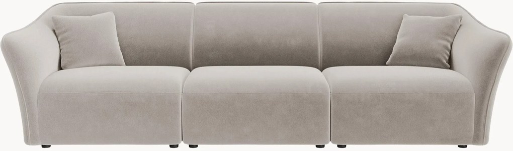 Sofá de canto modular em veludo Flora (4 lugares)