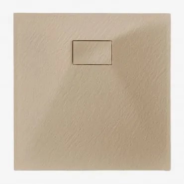 Base De Chuveiro Soho Quadrada, Antiderrapante E Extra Plana Em Resina Smc 80 X 80 Cm & Castanho Areia Claro - Sklum