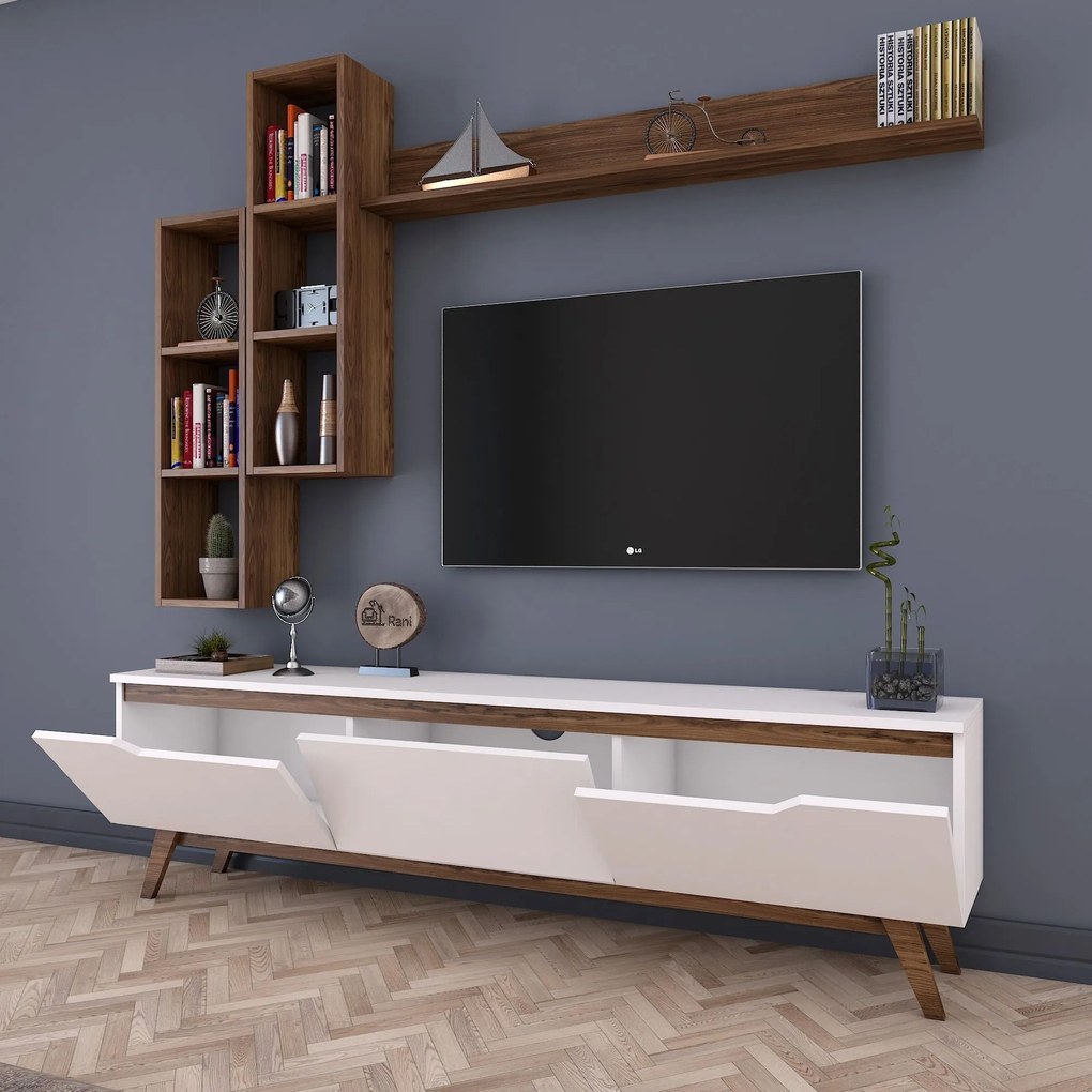 Unidade TV M16 – Branco Nogueira – 180x48,6x35 cm