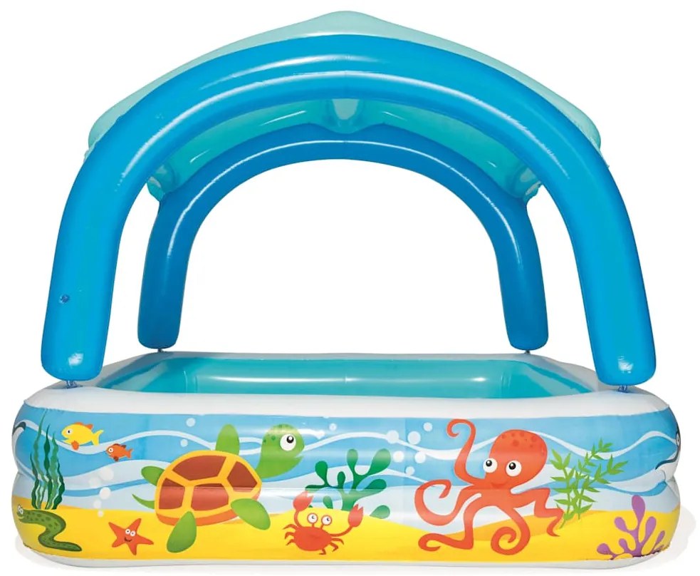 Piscina de brincar com toldo azul 140x140x114 cm 52192