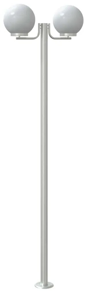Candeeiro de chão para exterior 3 pcs 215 cm aço inox. prateado