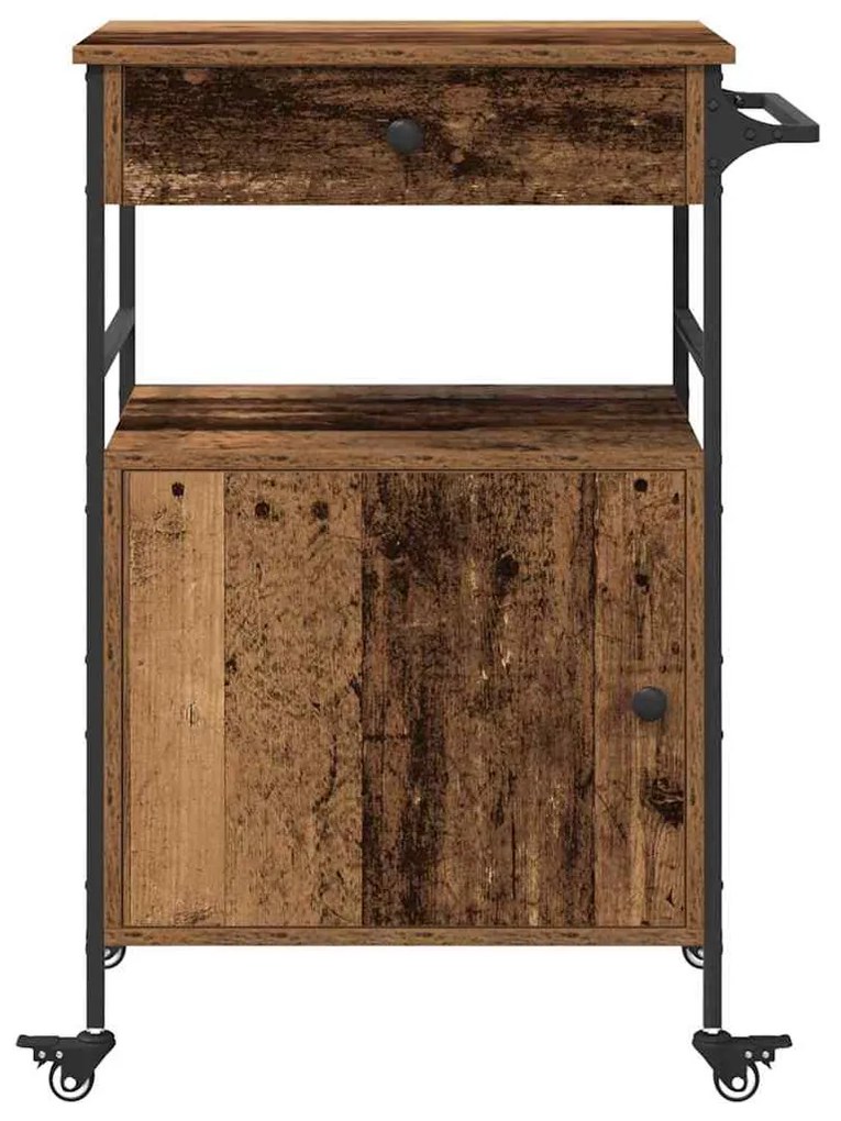 Carrinho de Cozinha Madeira Antiga 56x43x89,5 cm Madeira de Engenharia