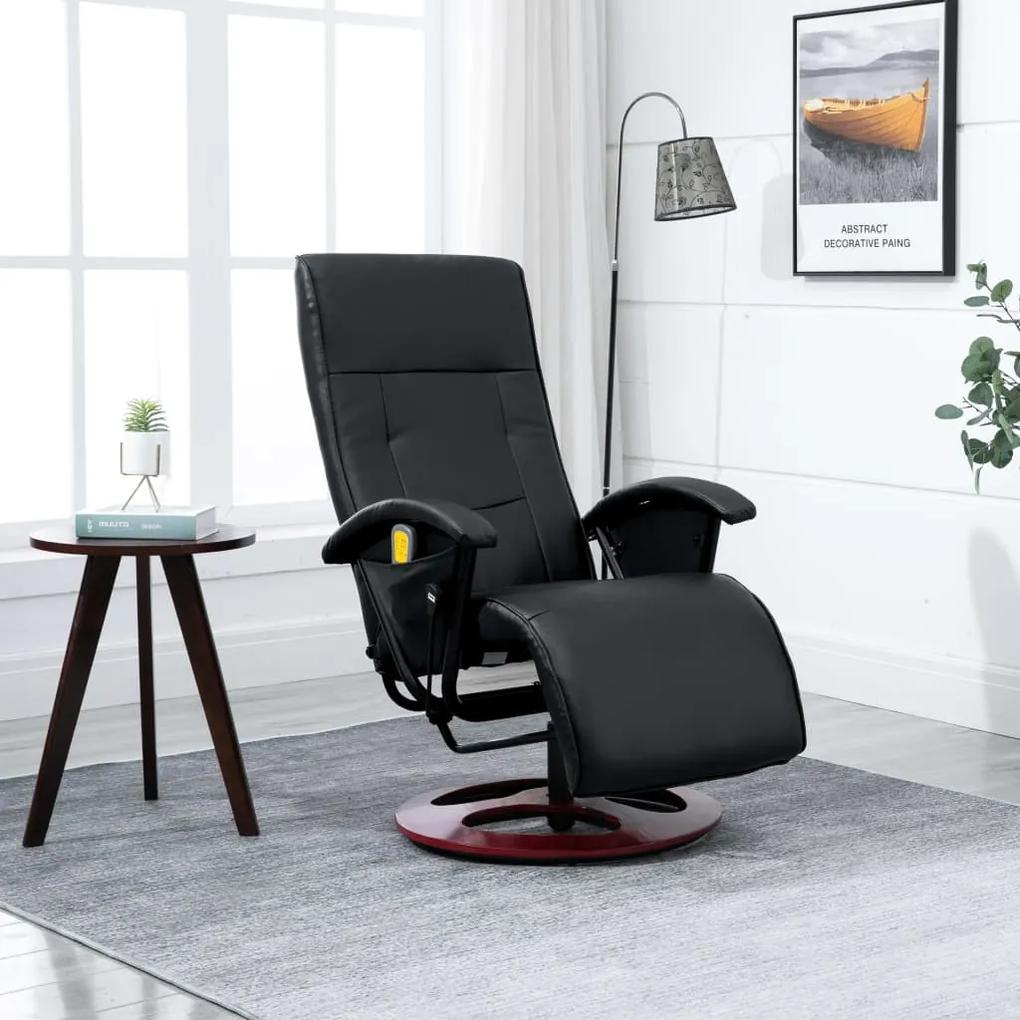 60311 vidaXL Cadeira de massagens couro artificial preto