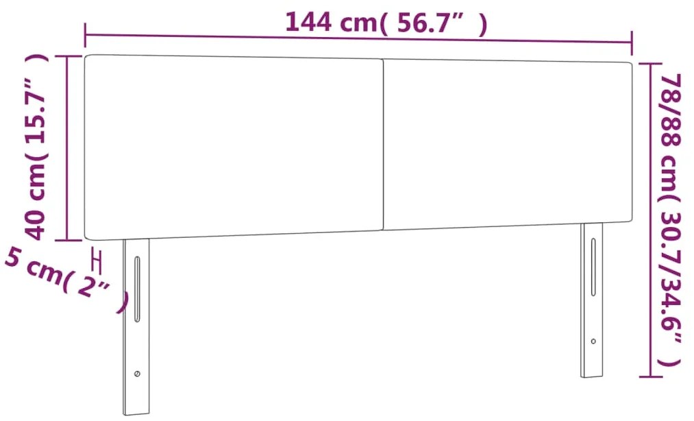 Cabeceira de cama 2 pcs veludo 72x5x78/88 cm preto