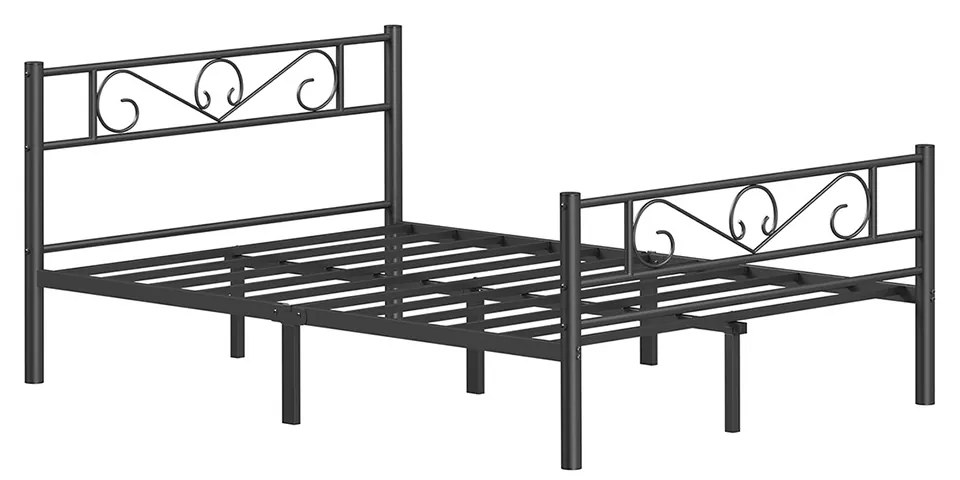 Cama metálica 140 x 200 cm Preto