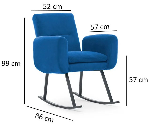 Cadeira de Balanço Kono – Azul – 86x50x50 cm