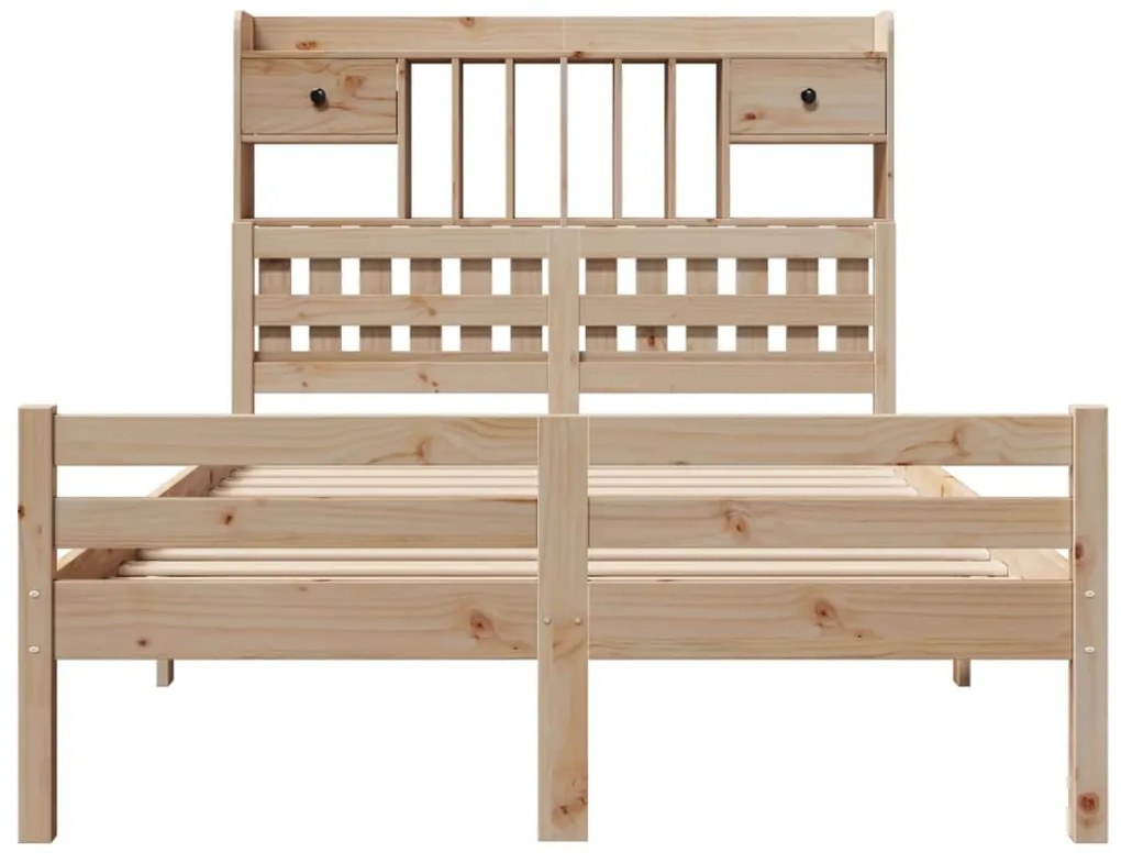 Cama com estante sem colchão 135x190 cm pinho maciço