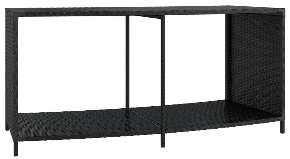 Prateleiras de arrumação 2 pcs vime PE preto