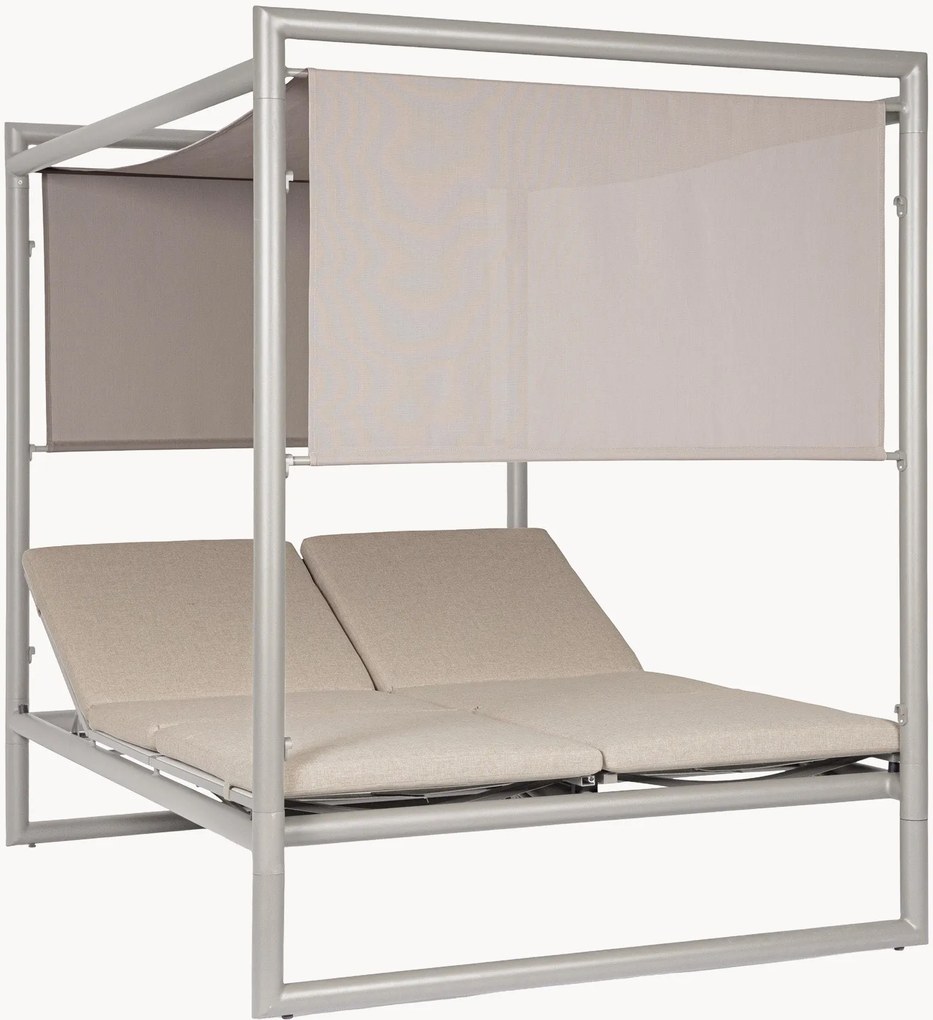 Cama de jardim dupla para jardim com toldo solar Konnor