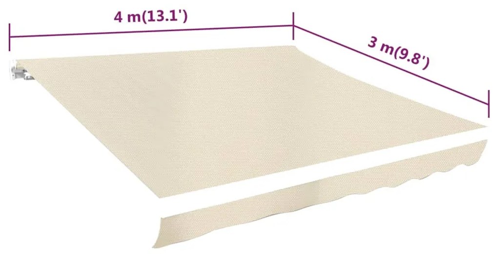 Lona para toldo creme 4 x 3 m (sem estrutura/caixa)