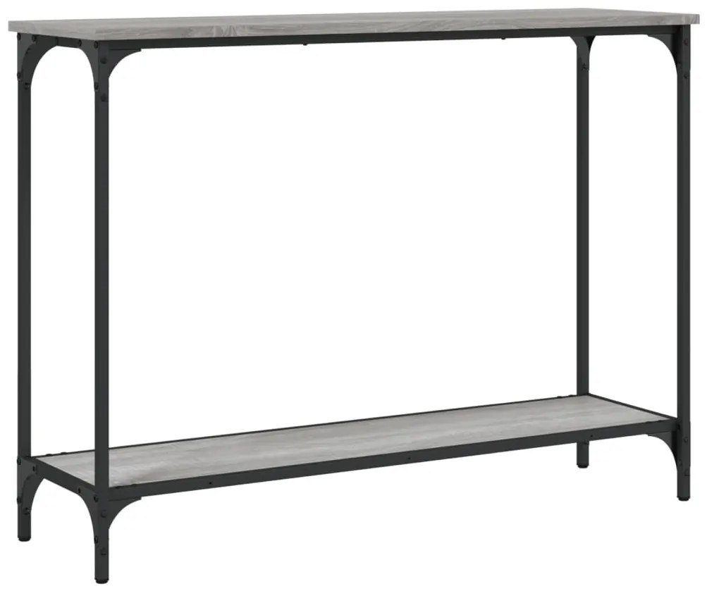 Mesa consola 101x30,5x75cm derivados de madeira cinzento sonoma
