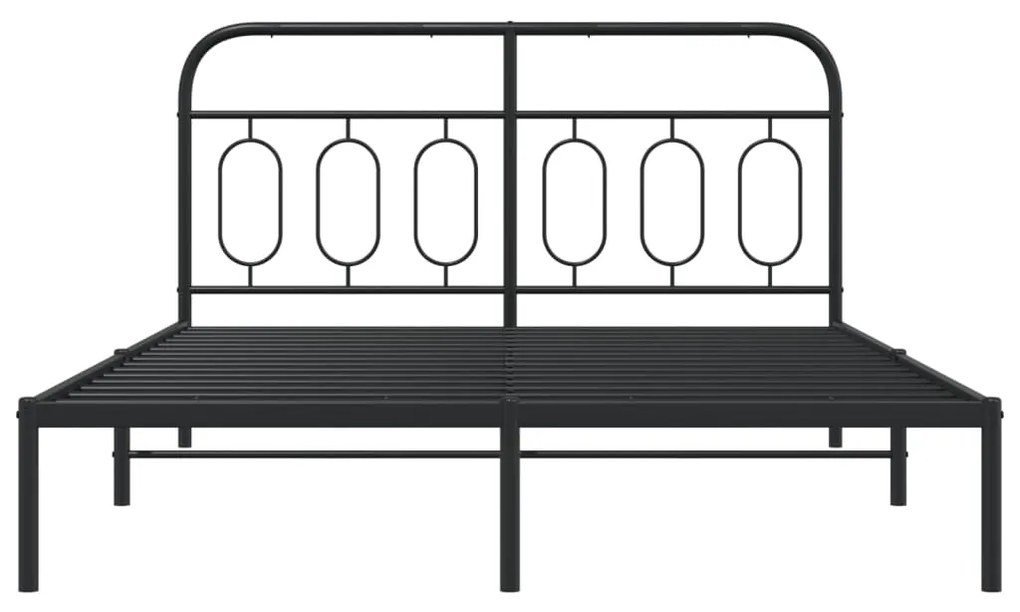 Estrutura de cama com cabeceira 140x200 cm metal preto