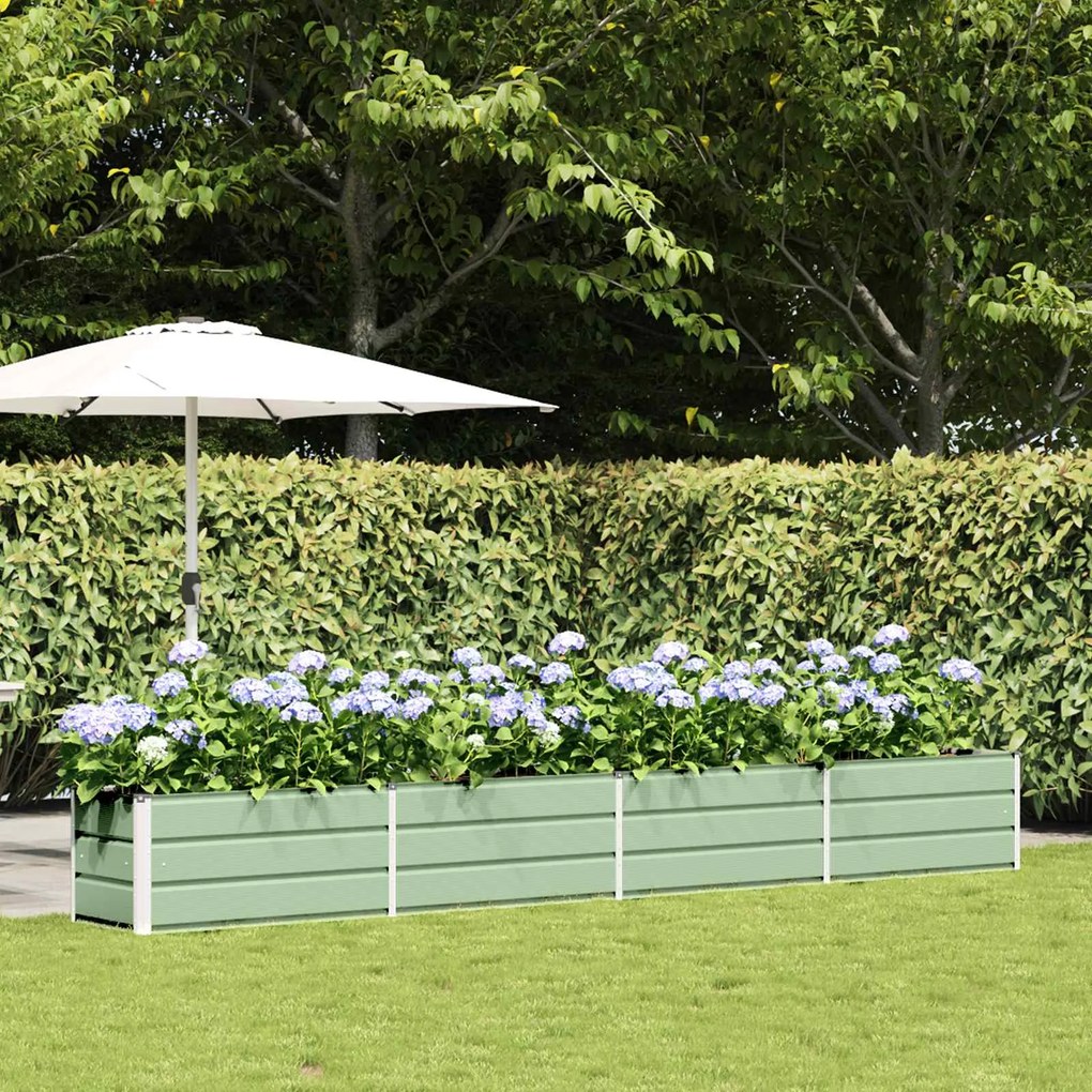 vidaXL Floreira Verde Pastel 480 x 50 x 45 cm Aço Galvanizado