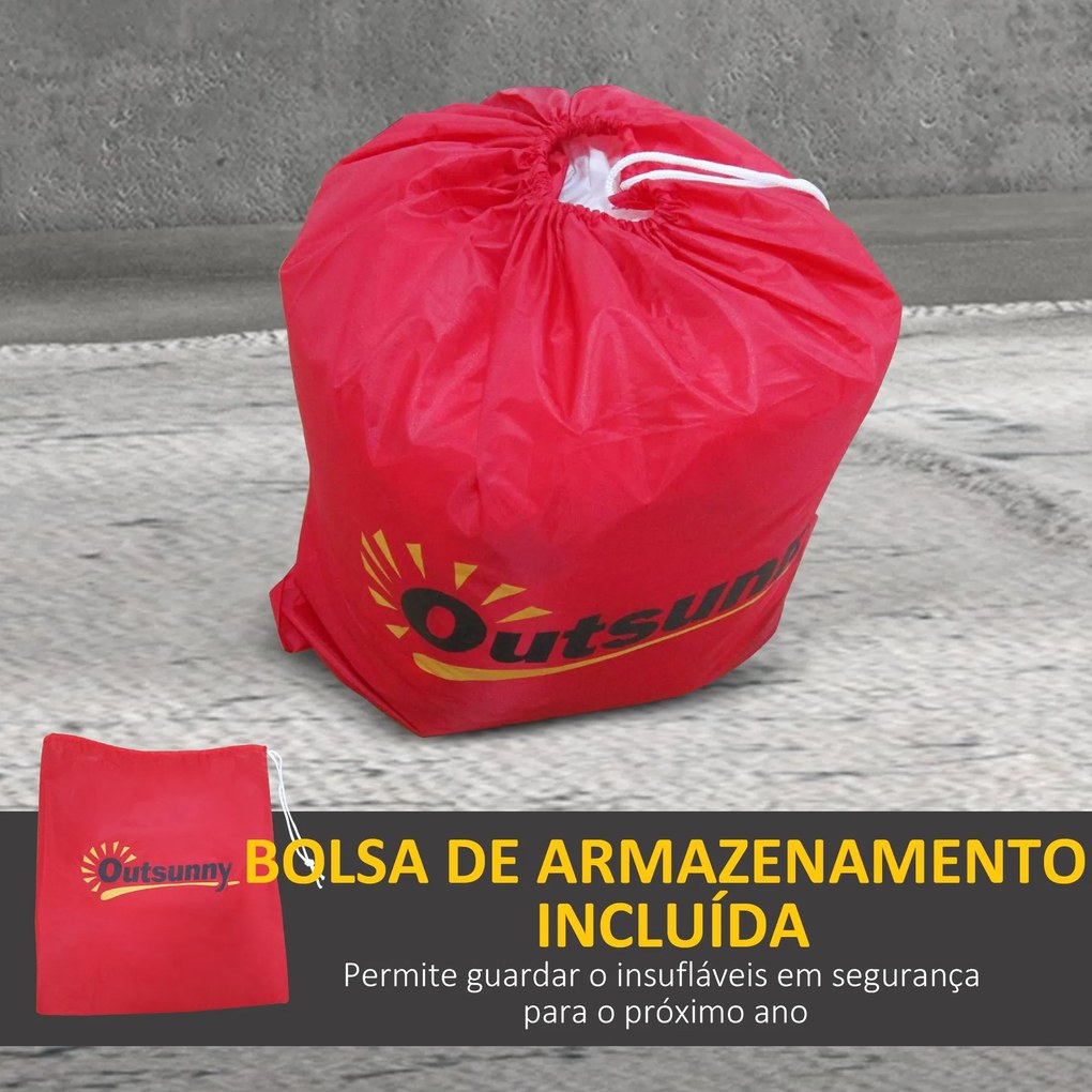 Pai Natal Insuflável com Sacos de Presente Saindo de uma Chaminé Decor