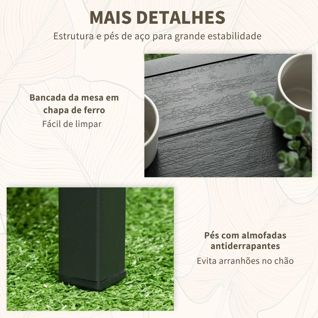 Outsunny Conjunto de Poltronas e Mesa de Centro de Vime 3 Peças Conjunto de Móveis de Vime com Almofadas Acolchoadas e Estrutura de Aço para Varanda Pátio 46x46x48cm e 59x71x80cm Marrom Claro