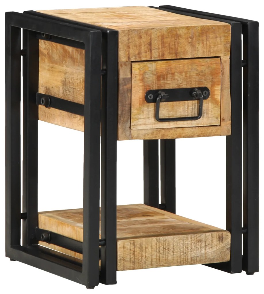 vidaXL Criado-mudos 2 pcs 40x40x40 cm Madeira Sólida de Mangueira