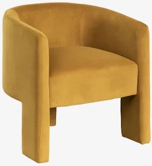 Poltrona Estofada Xastru Velluto Mostaza - Sklum