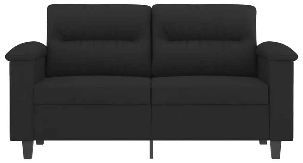 Sofá de 2 lugares 120 cm tecido de microfibra preto