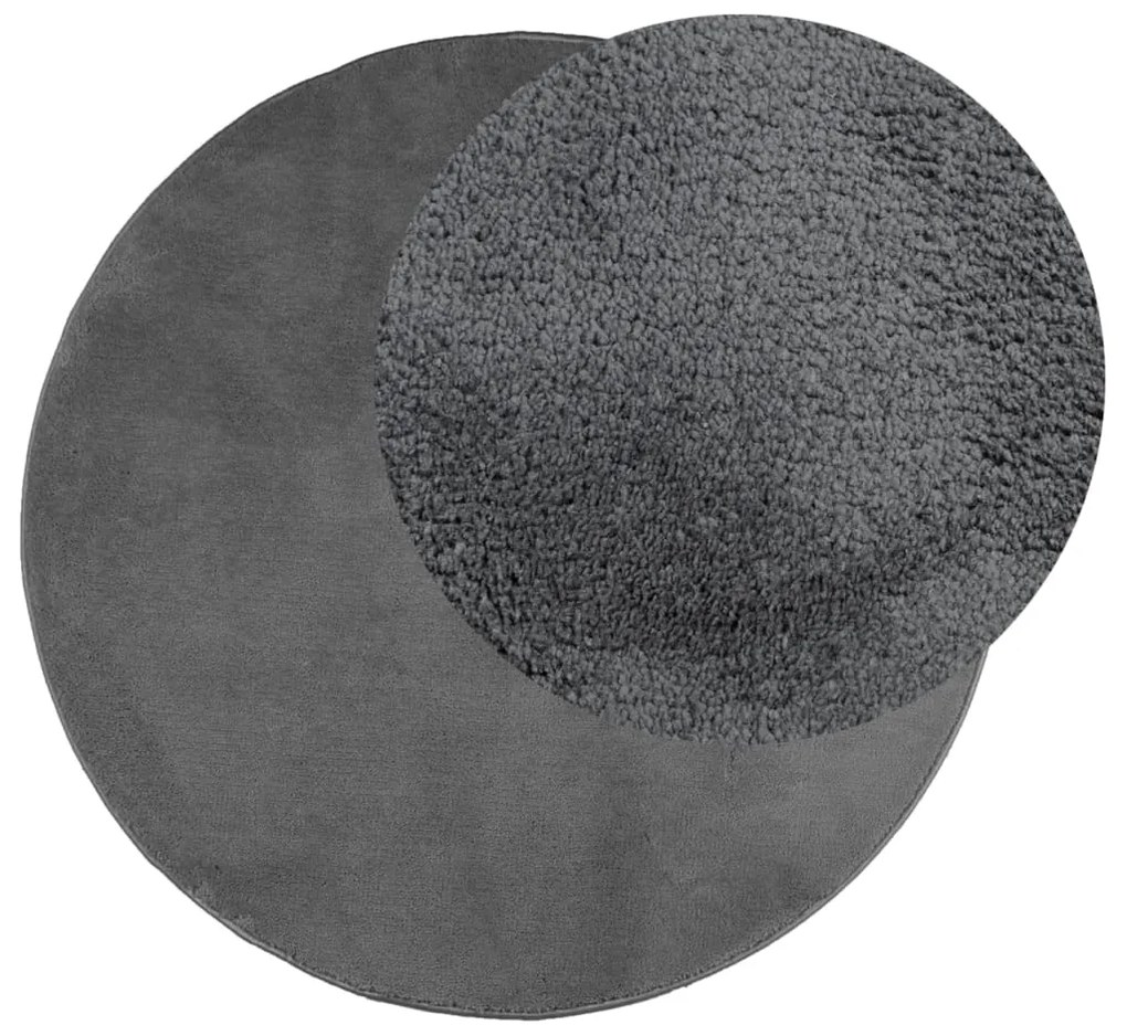 Tapete de pelo curto OVIEDO Ø 120 cm antracite