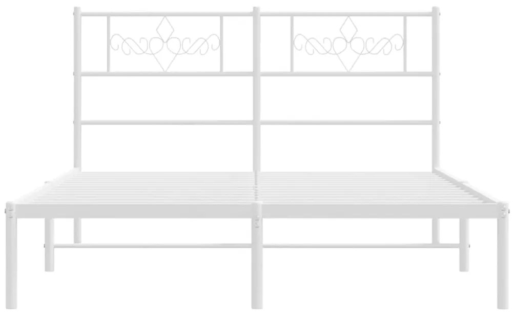 Estrutura de cama com cabeceira 150x200 cm metal branco