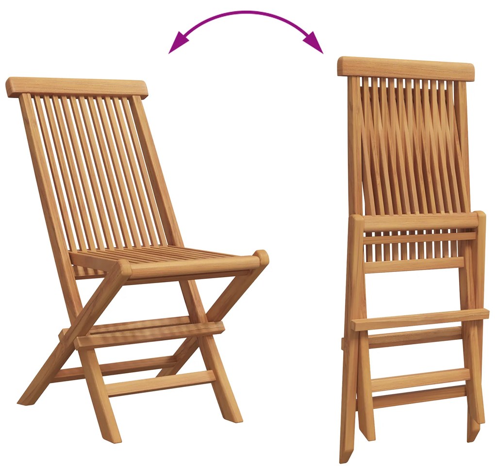 Conjunto Bistro de Jardim Dobrável de 3 Peças de Madeira Sólida de Acá