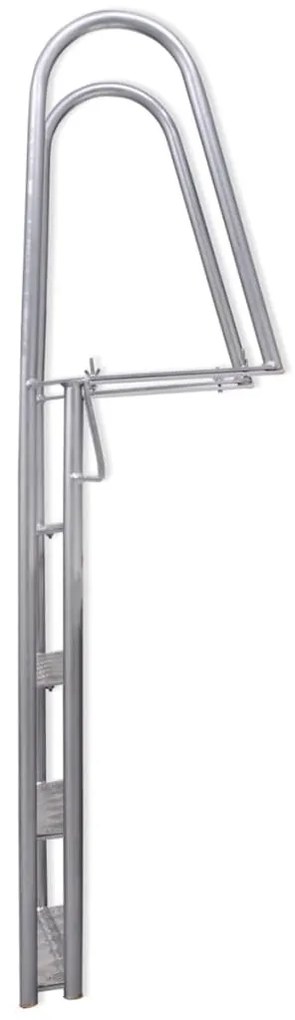 Escada de piscina/cais com 4 degraus alumínio 167 cm