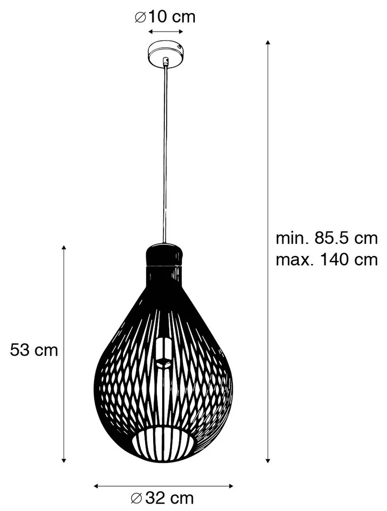 Candeeiro suspenso moderno preto - Larry Moderno