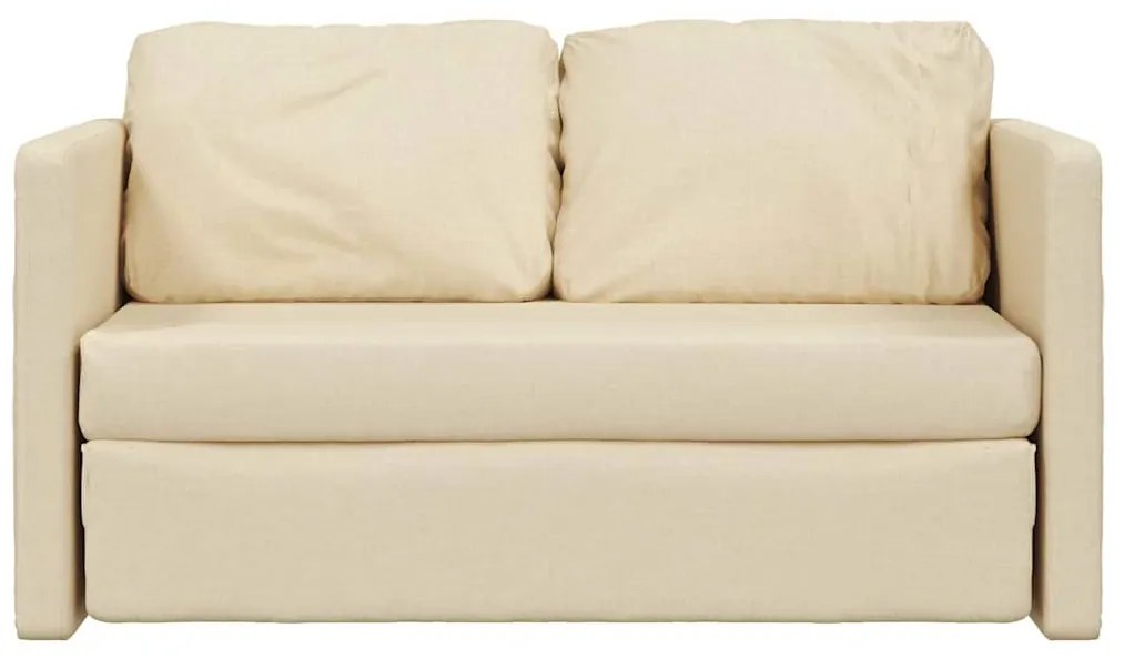 Sofá-cama sem pés 112x174x55 cm tecido cor creme