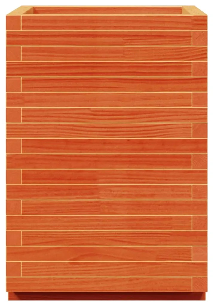 Vaso/floreira de jardim 50x50x72,5 cm pinho maciço castanho mel