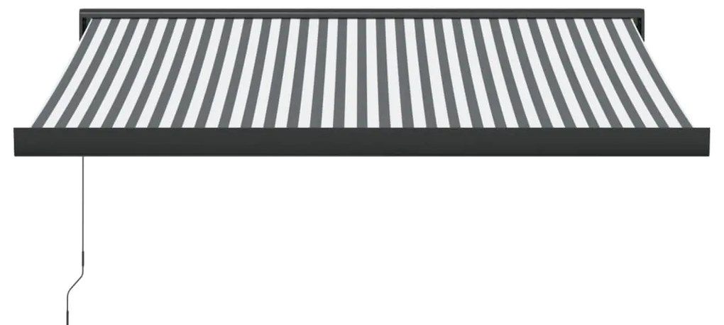 Toldo retrátil 3,5x2,5 m tecido e alumínio antracite e branco