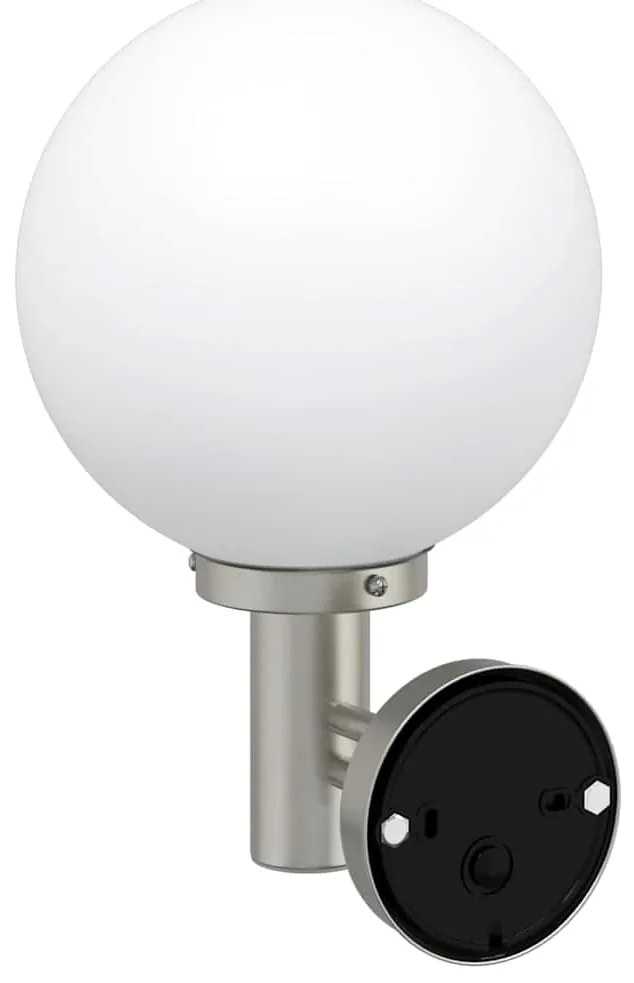 Luzes de Parede Externas com Sensor 2 pcs Aço Inoxidável Prateado IP44