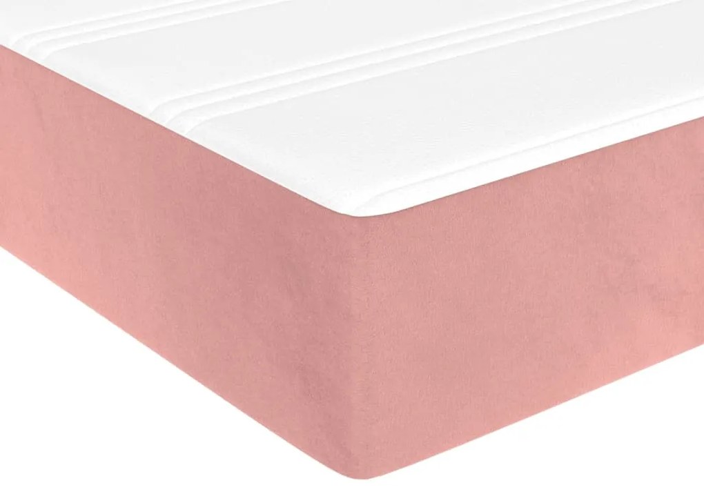 Cama com molas/colchão 90x190 cm veludo rosa