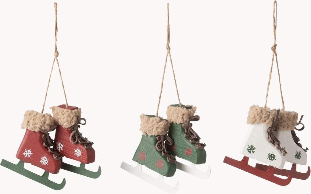 Ornamentos de Natal Ice Skates, conjunto de 3