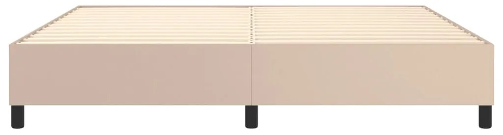 Estrutura de cama 200x200 cm couro artificial cappuccino