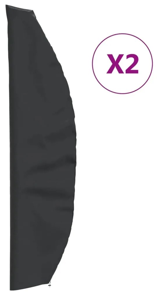 vidaXL Capas p/ guarda-sol de jardim 2 pcs 280x30/81/45 cm oxford 420D