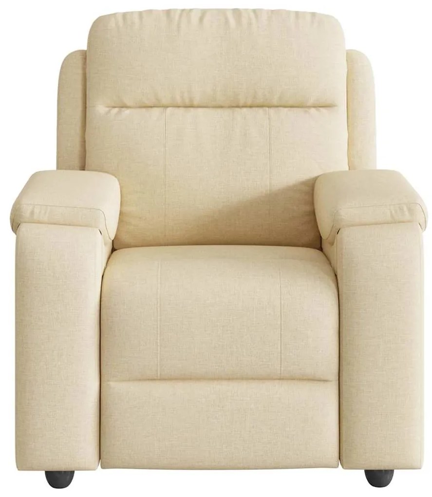 Poltrona de massagens reclinável tecido cor creme