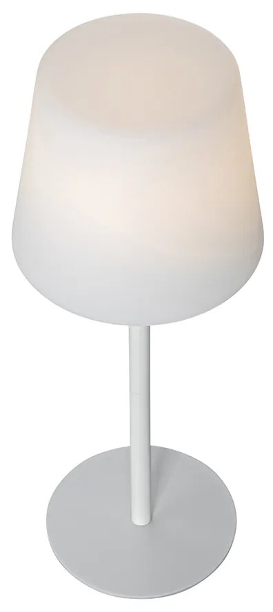 Candeeiro de Mesa Branco Recarregável com LED e Dimmer IP54 - Jude Moderno