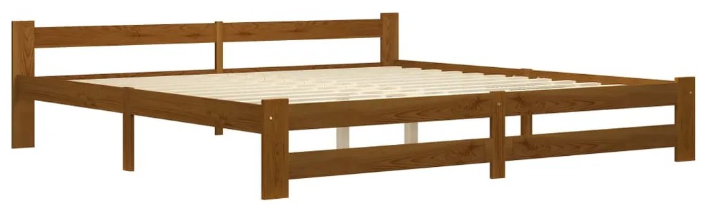 Estrutura de cama 200x200 cm pinho maciço castanho mel