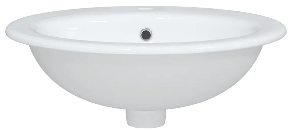 Lavatório casa de banho oval 52x46x20 cm cerâmica branco