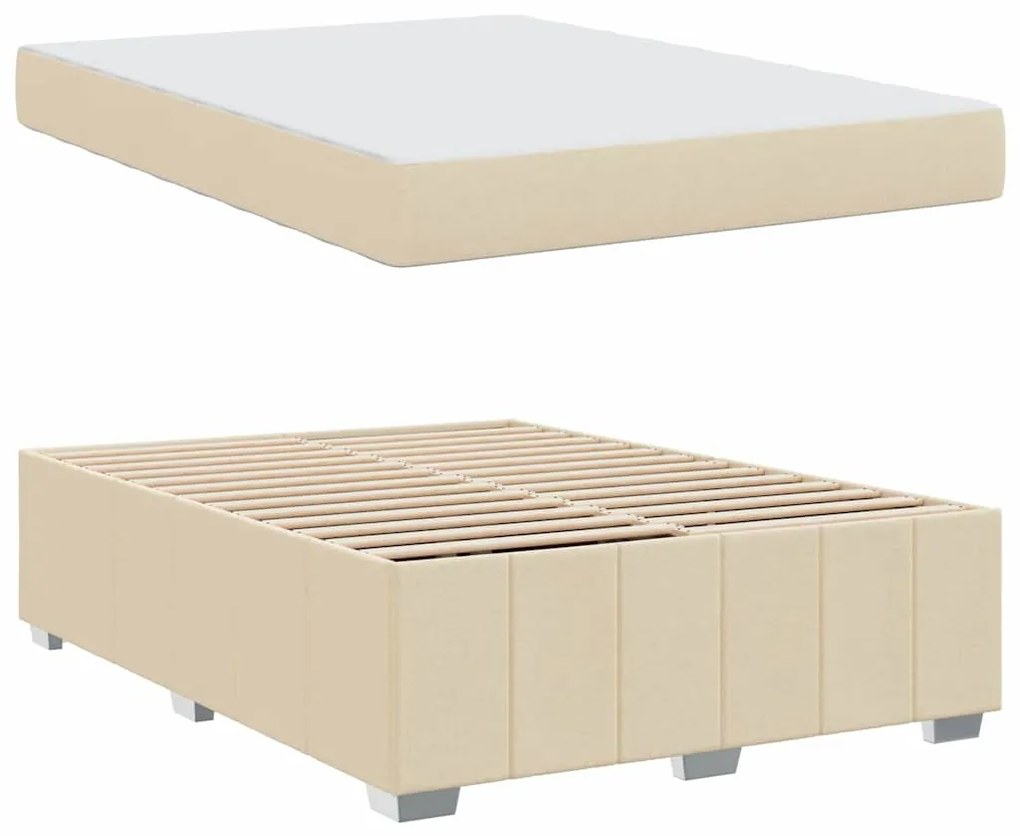 Estrutura da Cama Creme 140 x 200 cm tecido