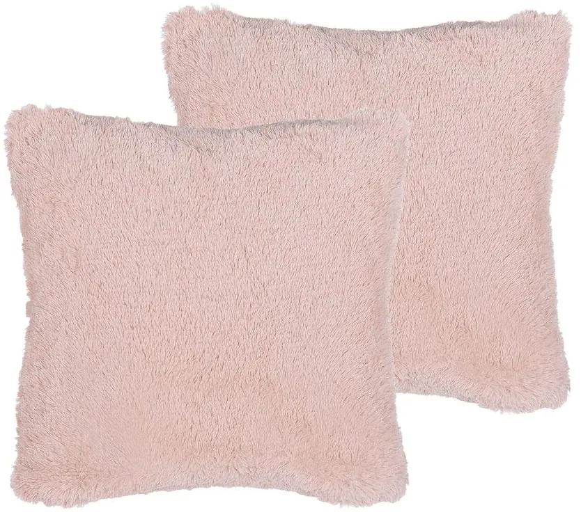 Conjunto de 2 almofadas decorativas rosa 42 x 42 cm PARGI Beliani