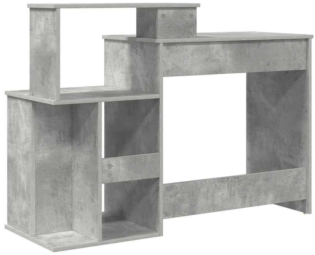 Secretária com Armazenamento Cinza Claro 120,5x44x88,5 cm Madeira Enge