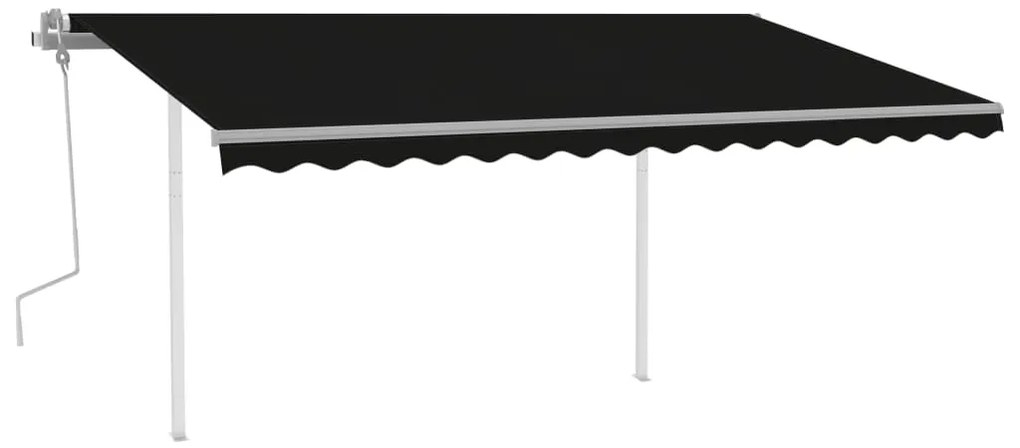 Toldo retrátil manual com luzes LED 4x3 m antracite