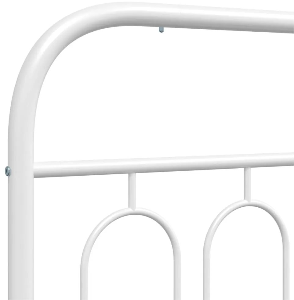 Estrutura de cama com cabeceira 160x200 cm metal branco