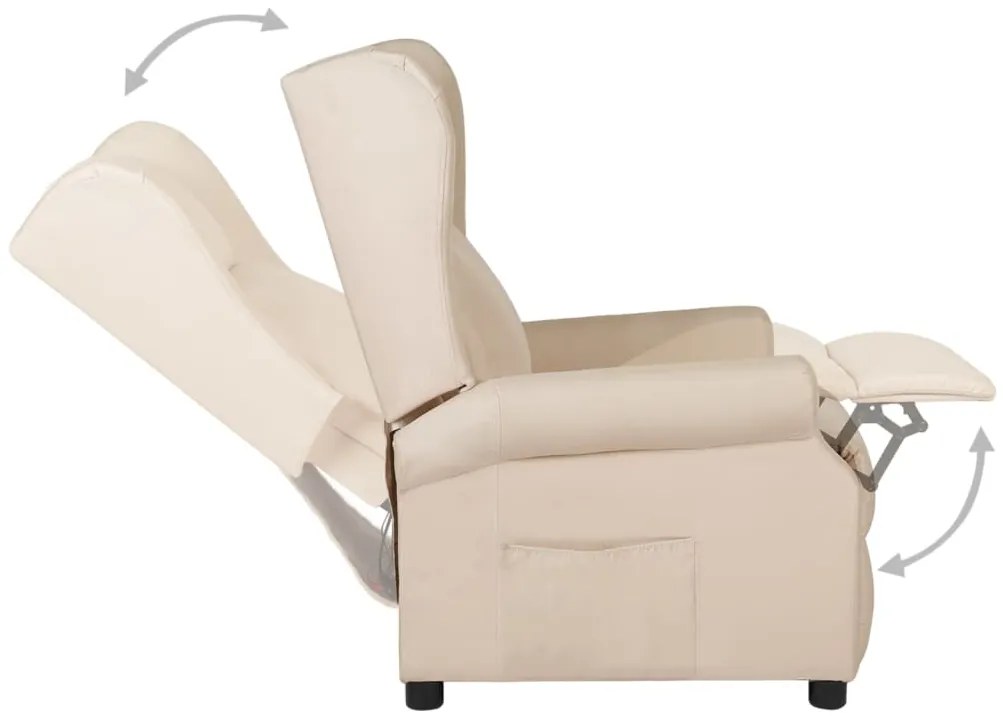Poltrona reclinável tecido cor creme