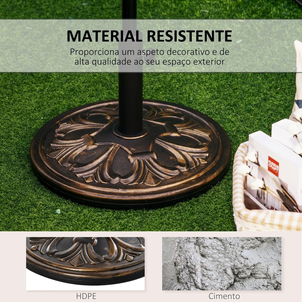Base para Chapéu de Sol Peso 13 kg Base Chapéu de Sol Redondo de HDPE